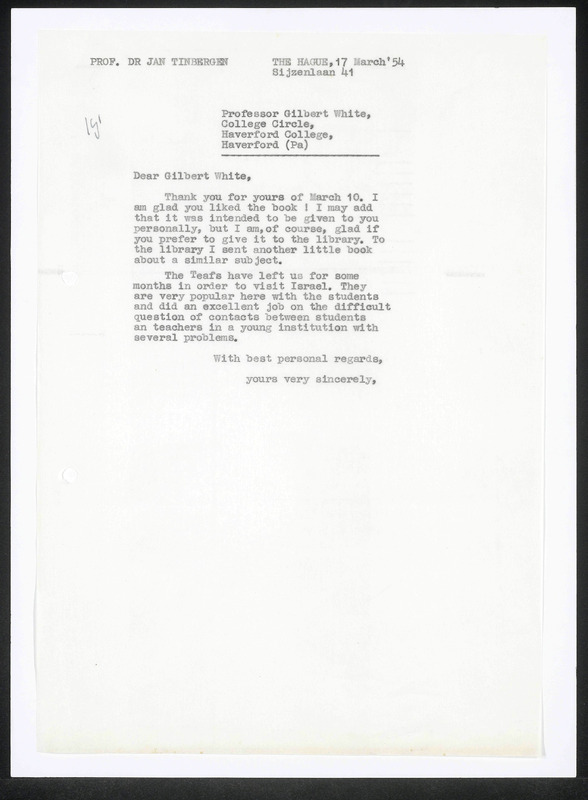Letter to Gilbert White