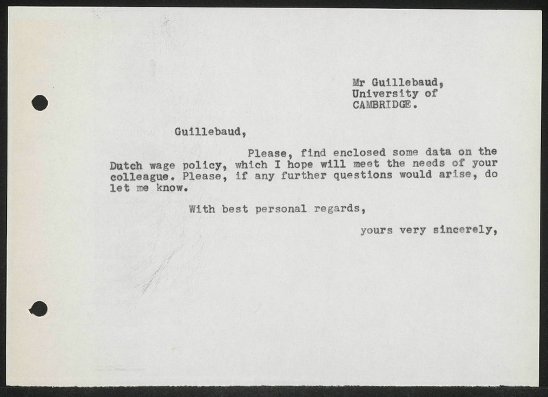 Letter to Guillebaud