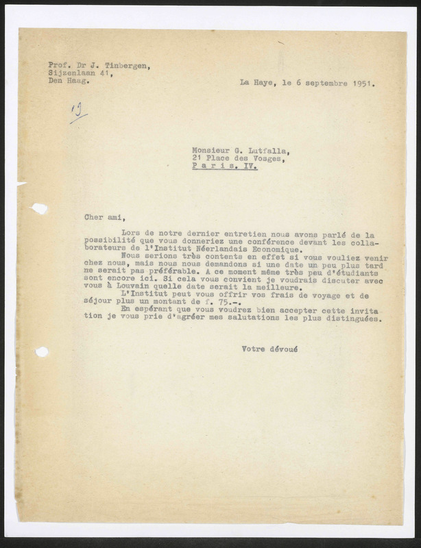 Letter to Georges Lutfalla