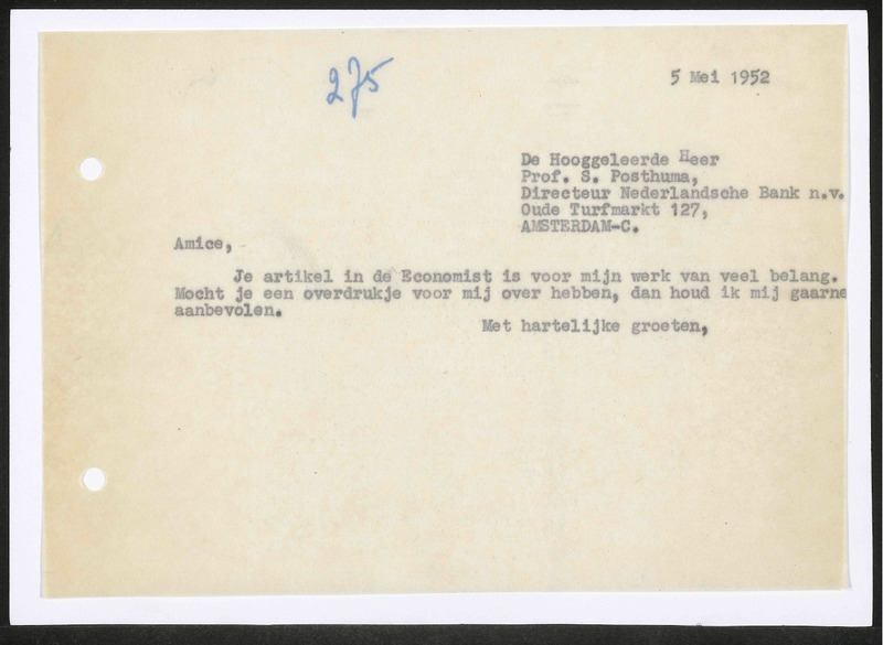 Letter to S. Posthuma