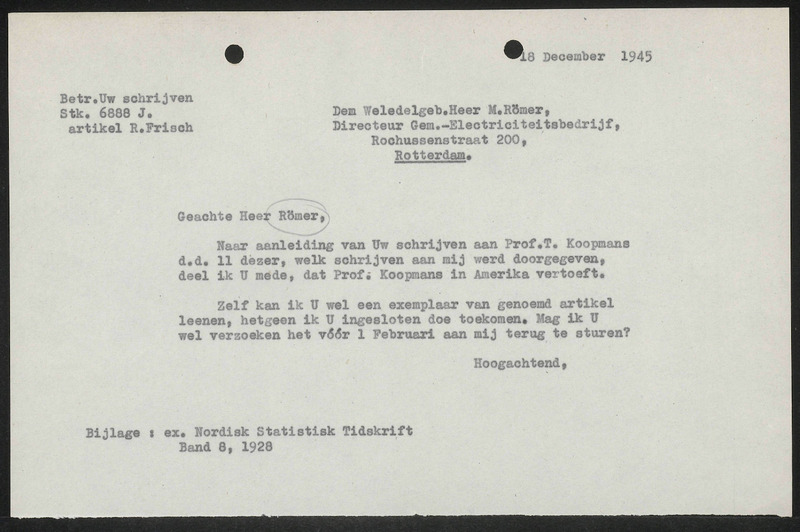 Letter to M. Römer