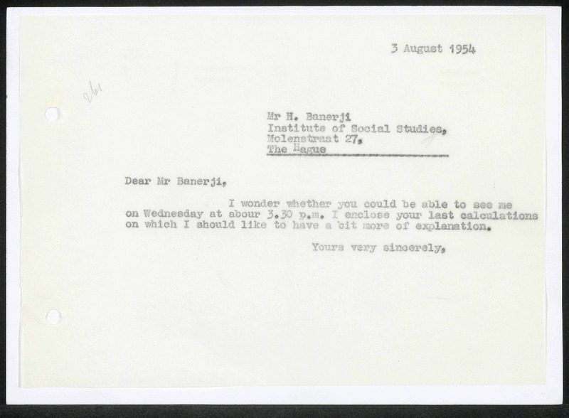 Letter to H. Banerji