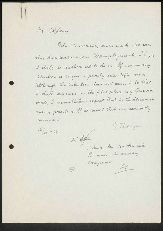 Letter to A. Loveday