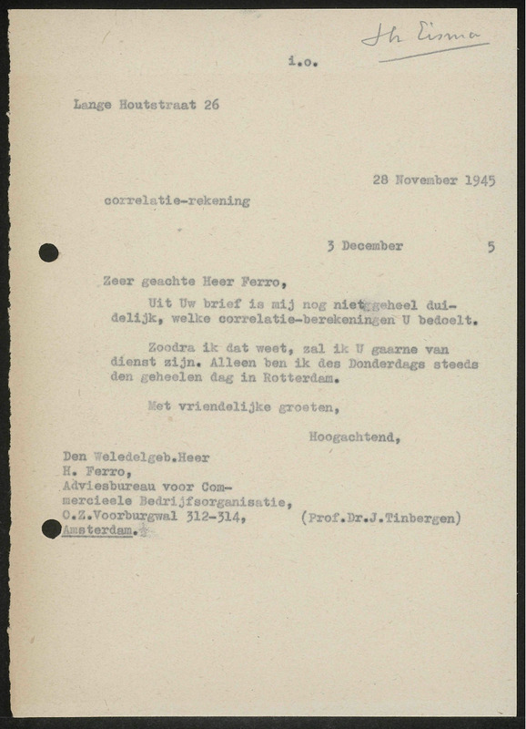 Letter to H. Ferro