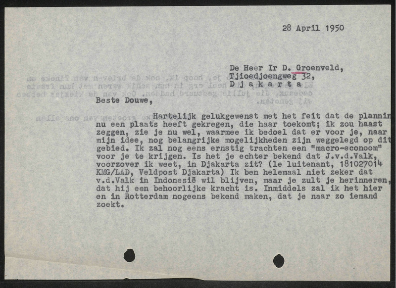 Letter to K.J. Groeneveld