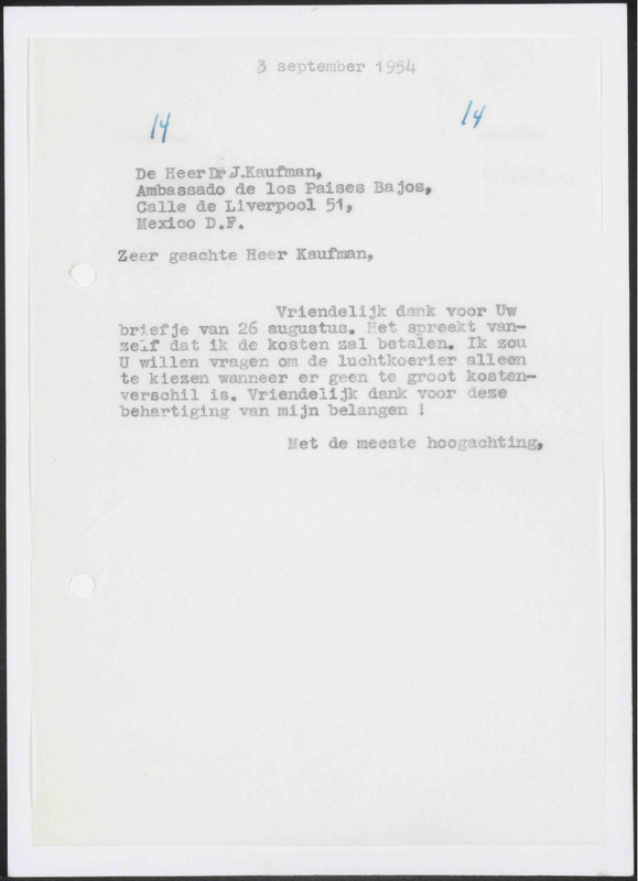 Letter to J. Kaufmann