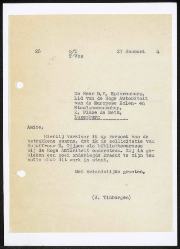 Letter to D.P. Spierenburg