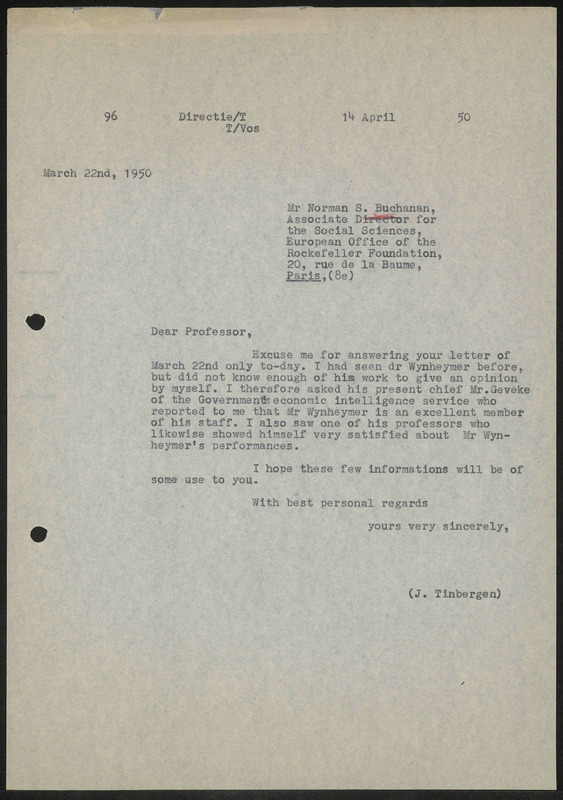 Letter to Norman Buchanan