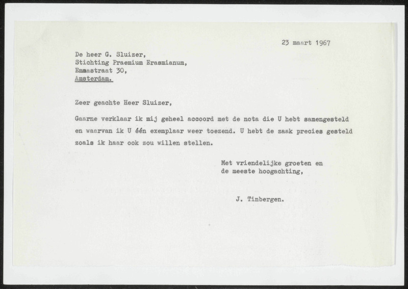 Letter to G. Sluizer