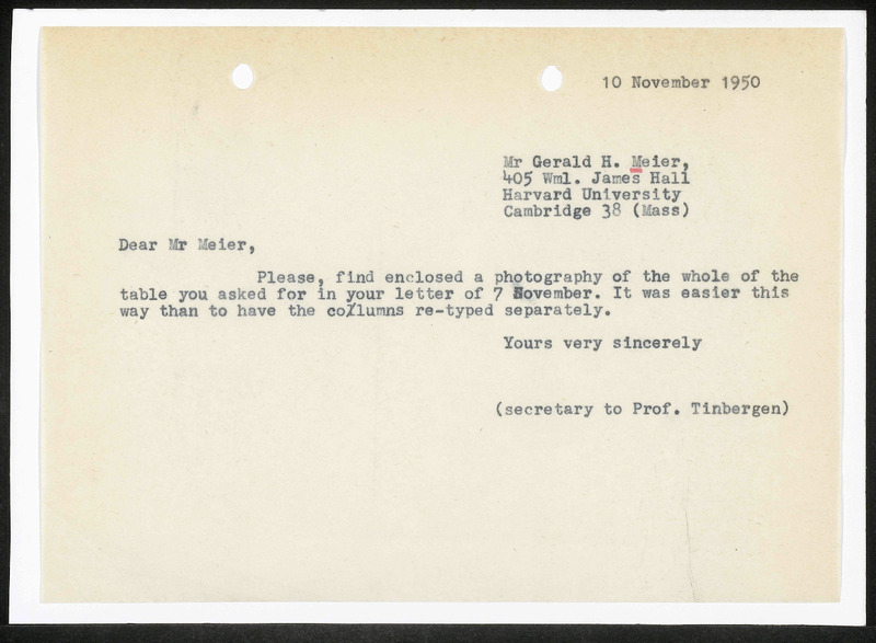 Letter to G.M. Meier