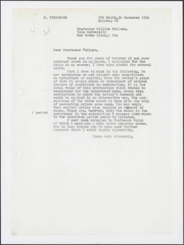 Letter to W.J. Fellner