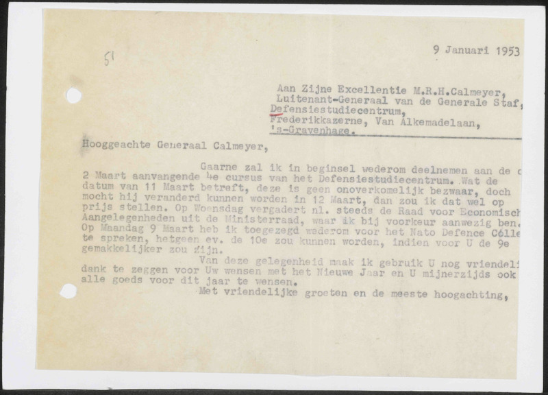 Letter to M.R.H. Calmeyer