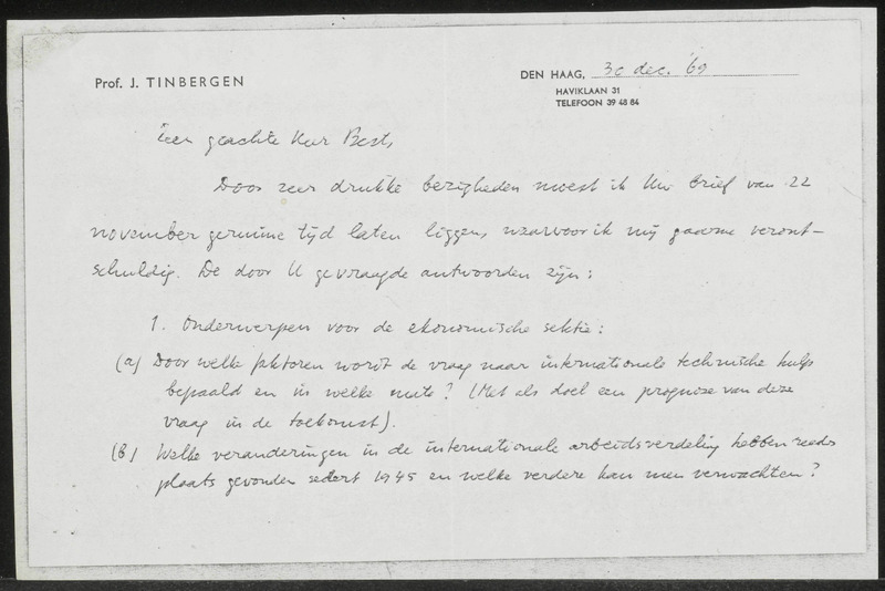 Letter to R. Best