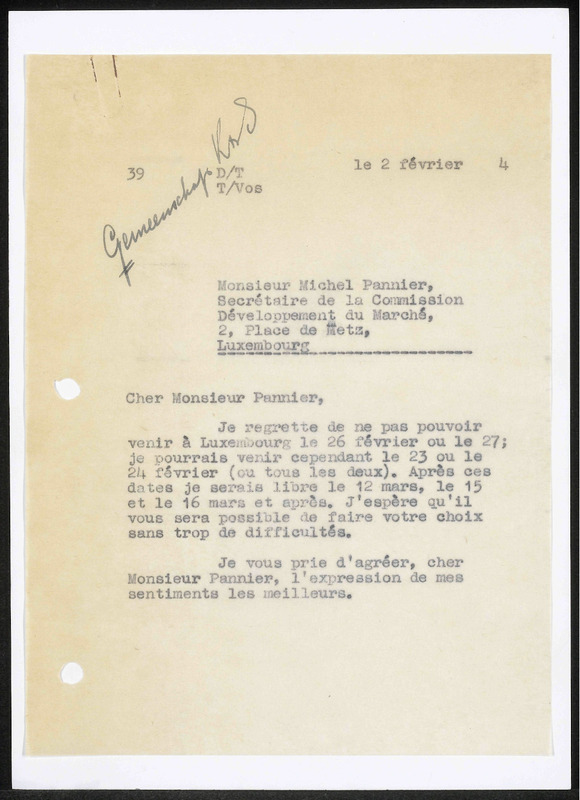 Letter to Michel Pannier
