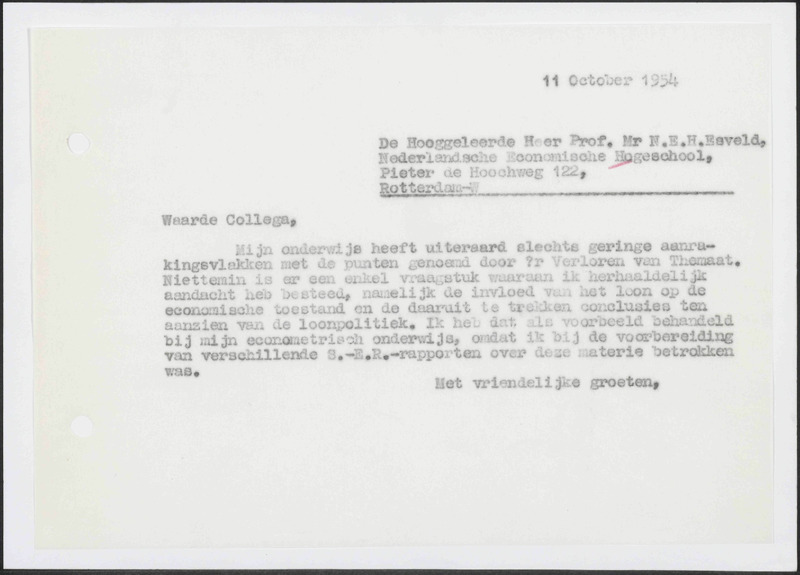 Letter to N.E.H. van Esveld