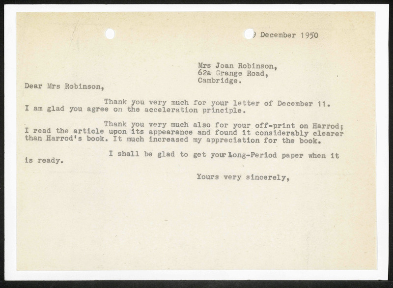 Letter to J. Robinson