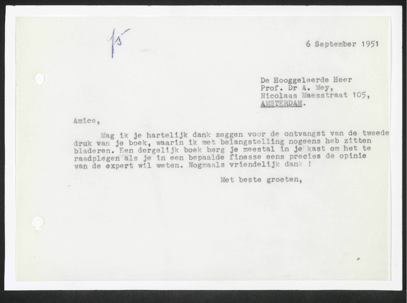 Letter to A. Mey