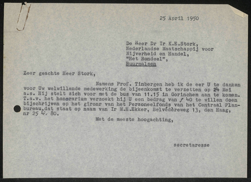 Letter to D.W. Stork