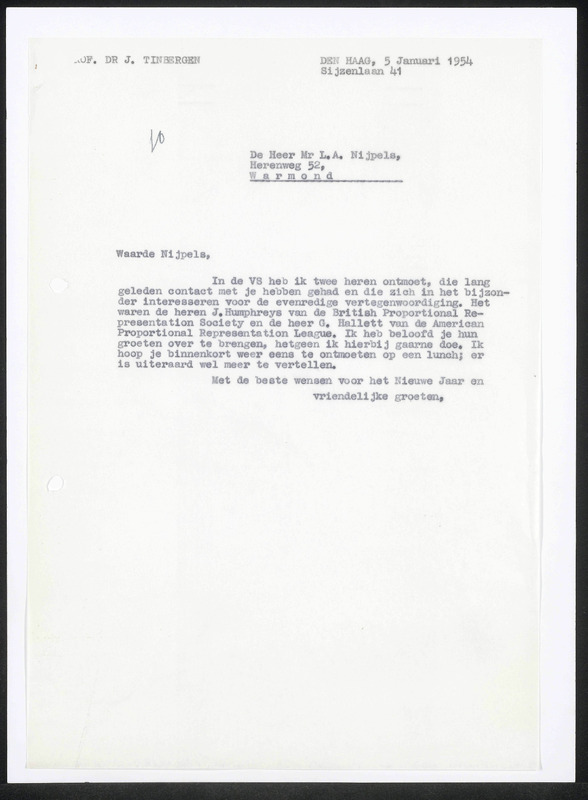 Letter to L.A. Nijpels