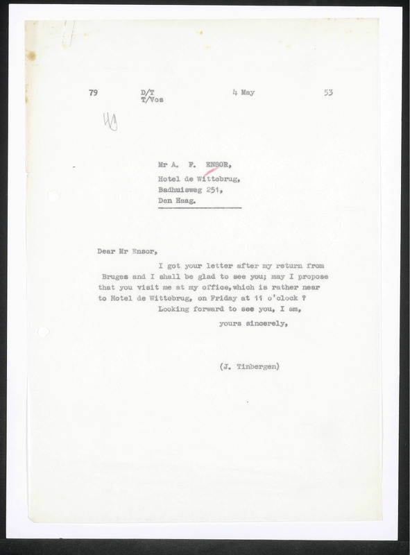 Letter to A.F. Ensor