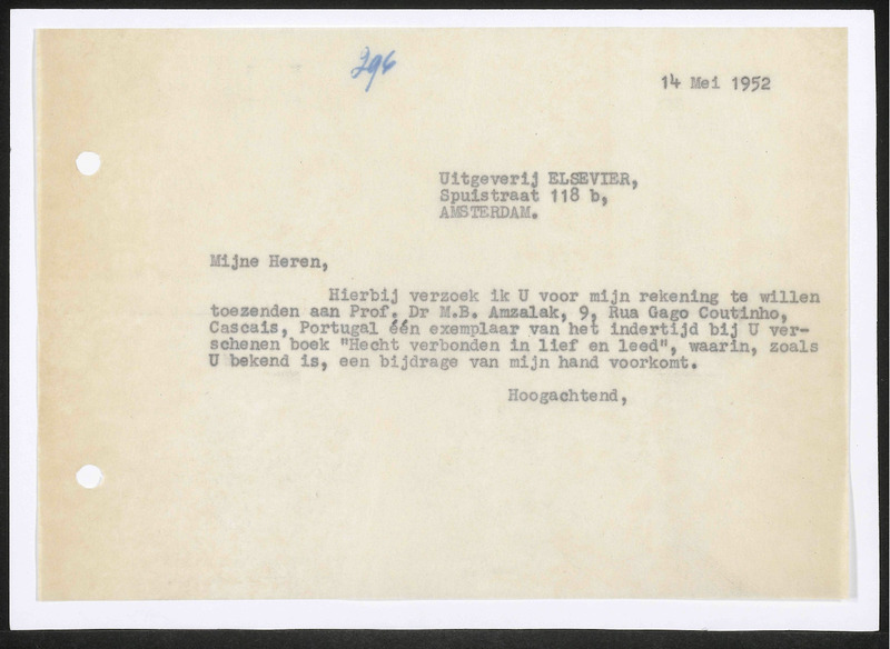 Letter to N.V. Uitgevers-maatschappij Elsevier