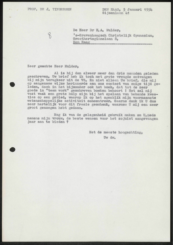 Letter to H.A. Mulder