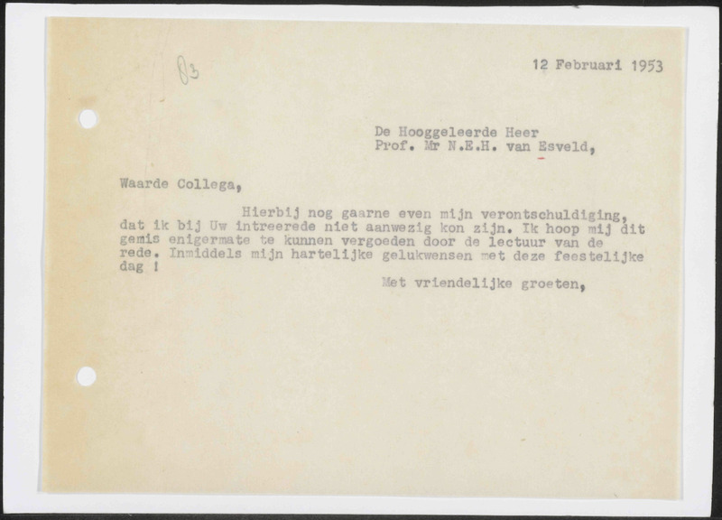 Letter to N.E.H. van Esveld