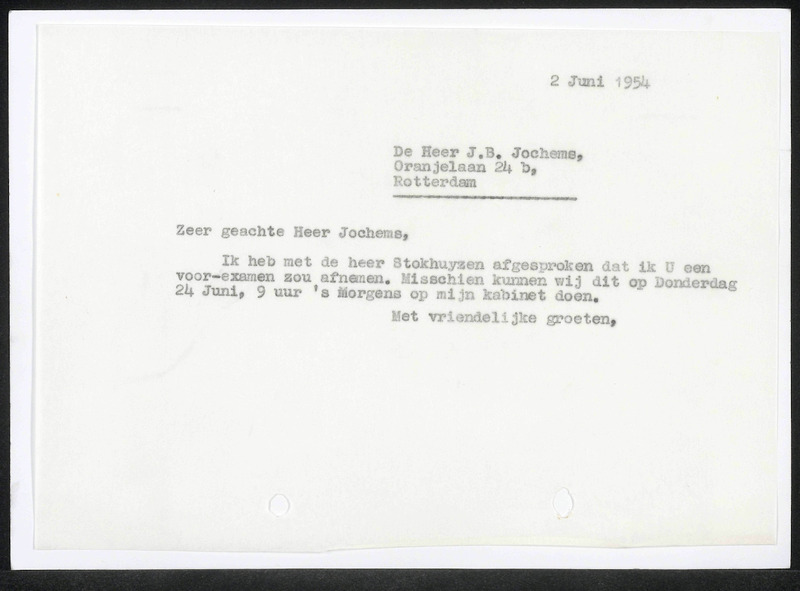 Letter to J.B. Jochems