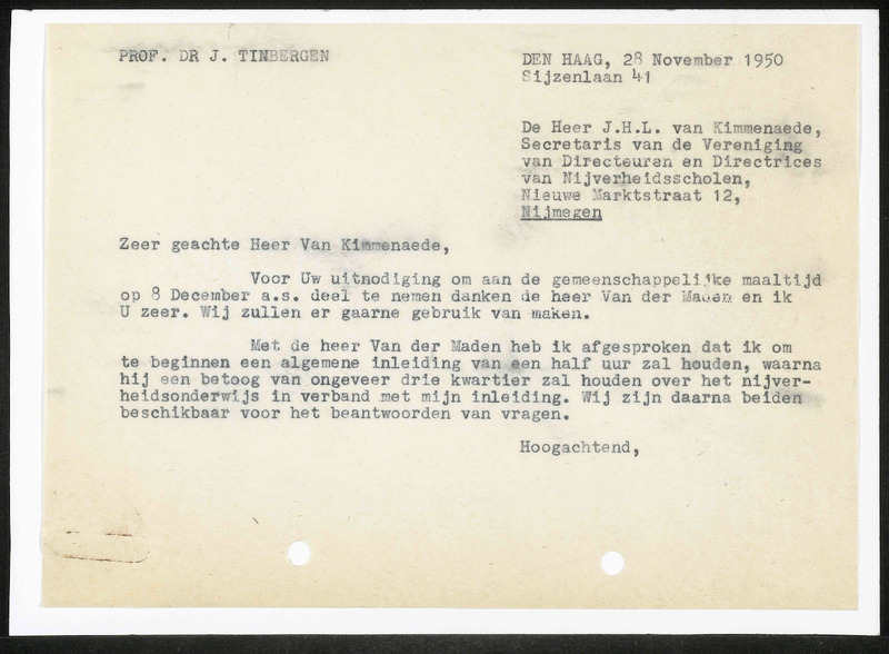 Letter to J.H.L. van Kimmenaede