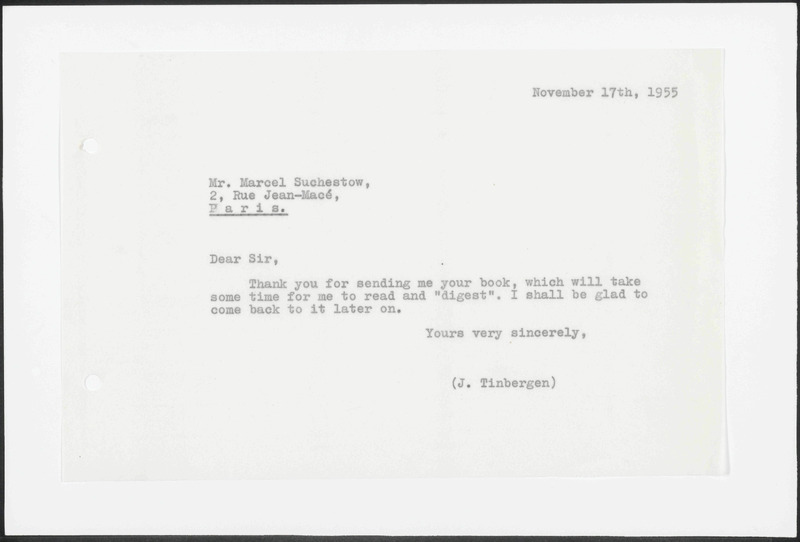 Letter to M. Suchestow