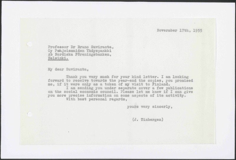 Letter to B. Suviranta