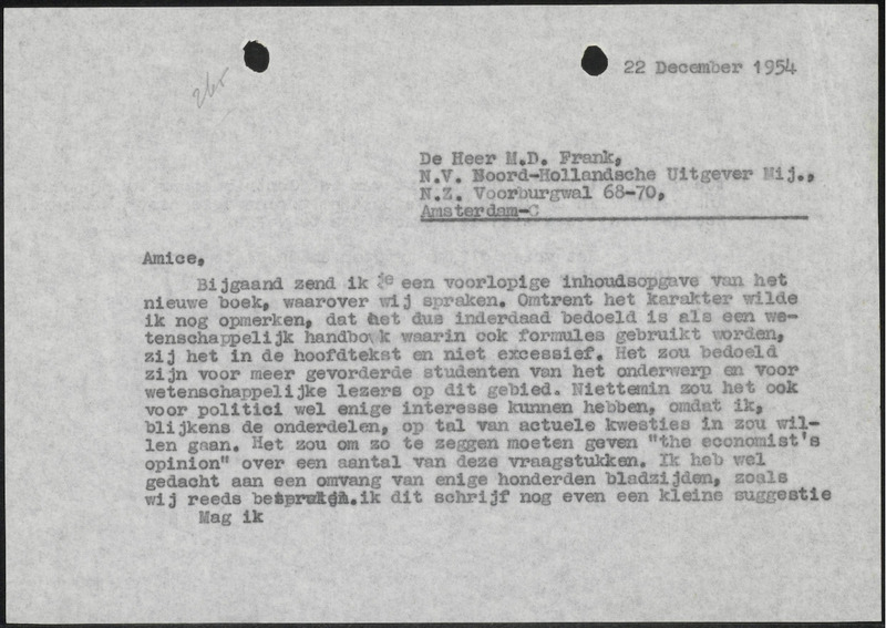 Letter to M.D. Frank