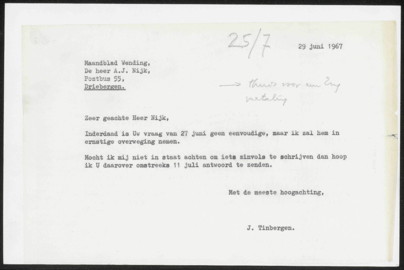 Letter to A.J. Nijk