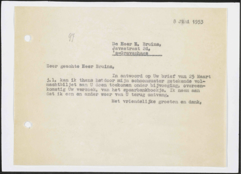 Letter to E. Bruins