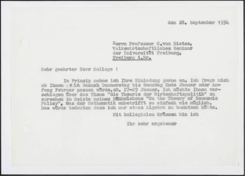 Letter to C. von Dietze