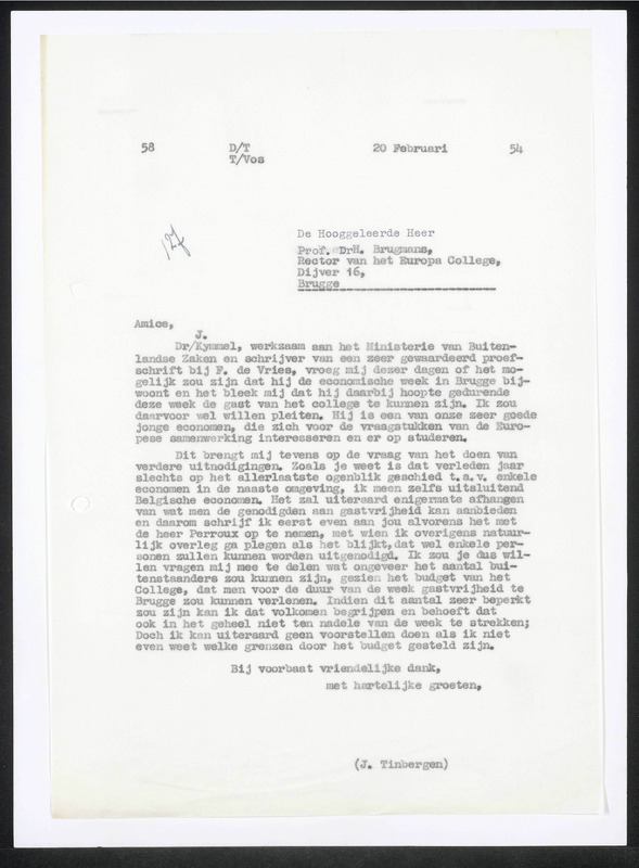 Letter to H. Brugmans