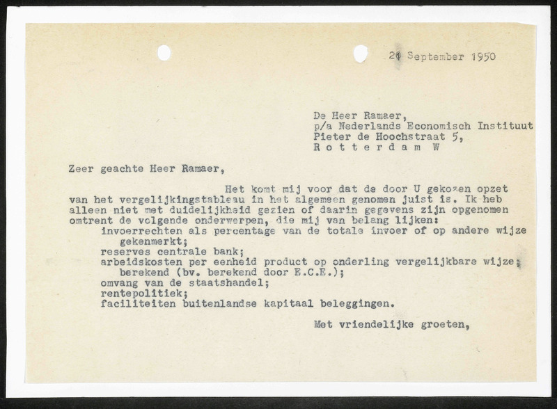 Letter to J.C. Ramaer