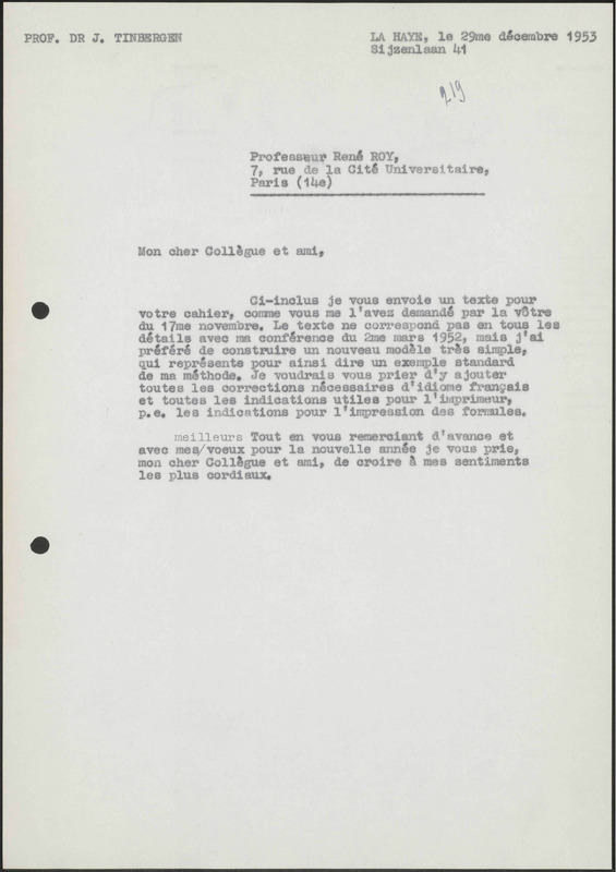 Letter to R. Roy