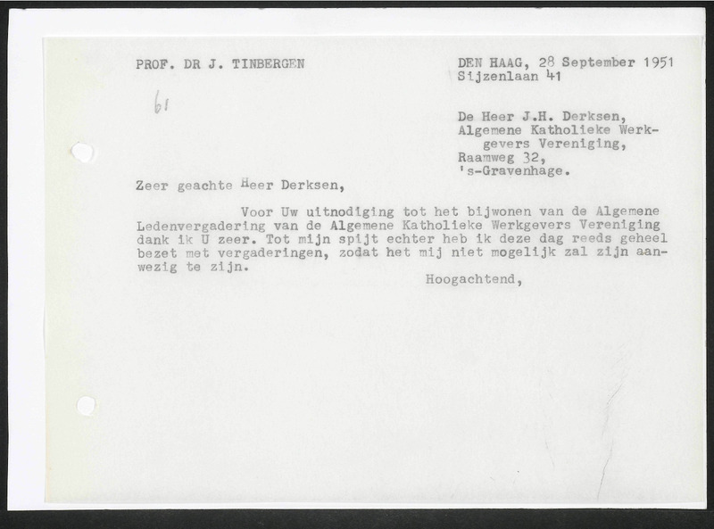 Letter to J.H. Derksen