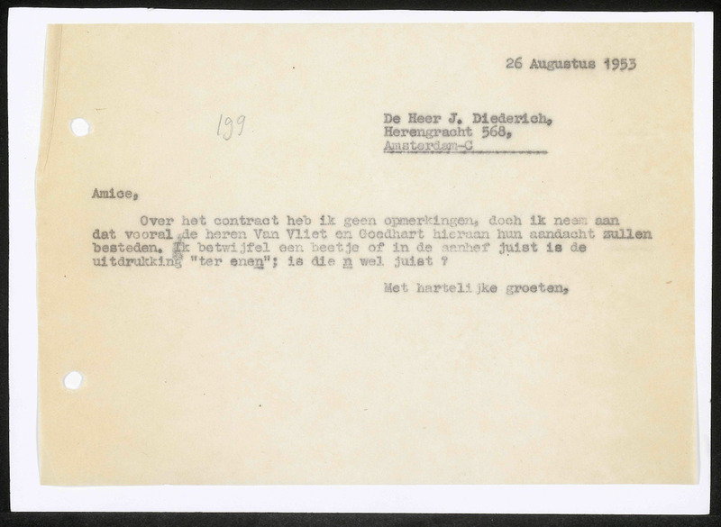 Letter to J. Diederich