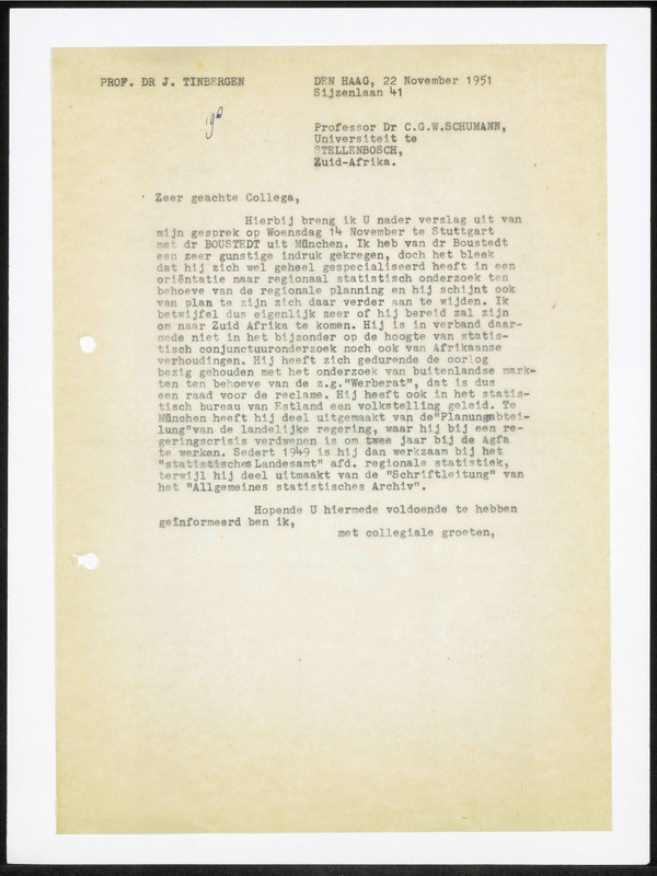 Letter to C.G.W. Schumann