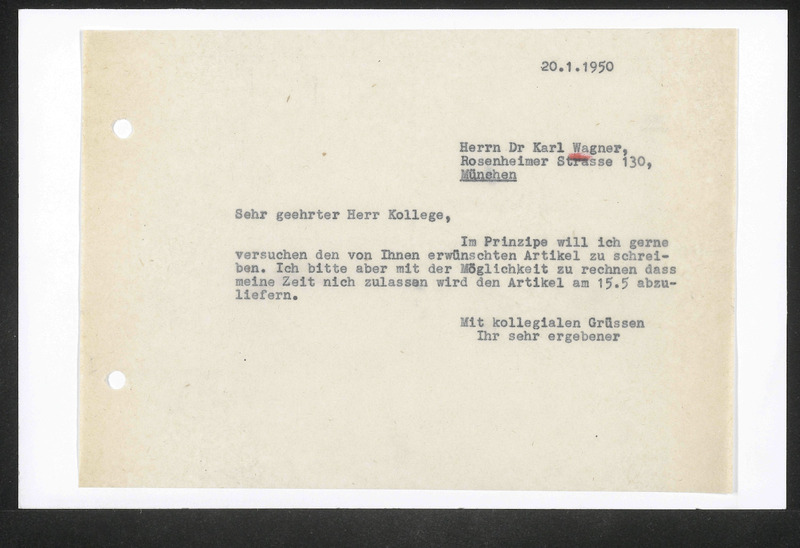Letter to Karl Wagner