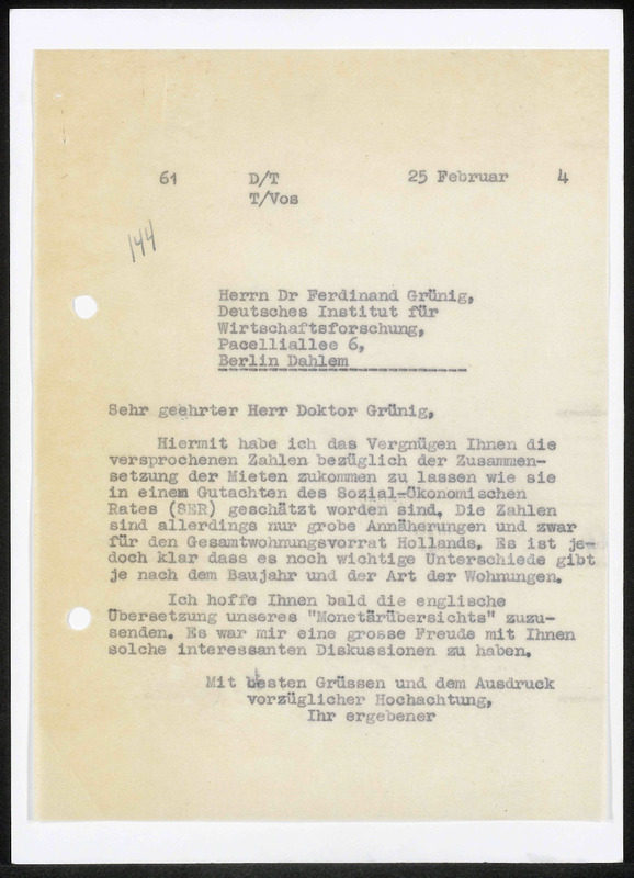 Letter to Ferdinand Grünig