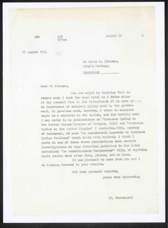 Letter to H.G. Johnson