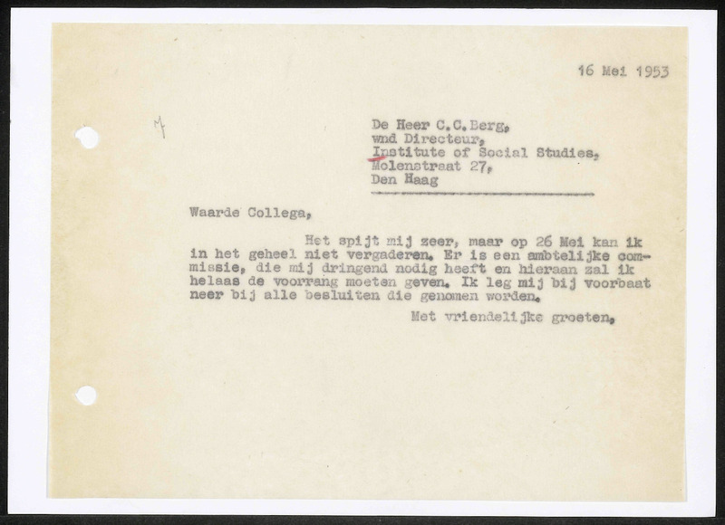 Letter to C.C. Berg