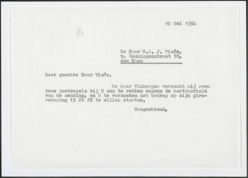 Letter to W.A.J. Visee