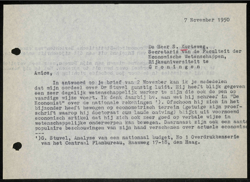 Letter to S. Korteweg