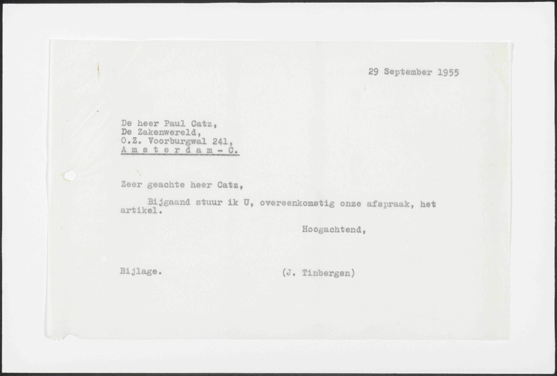 Letter to P. Catz