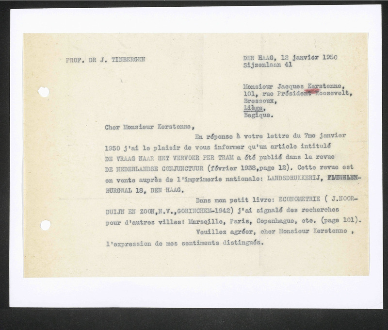 Letter to Jacques Kerstenne