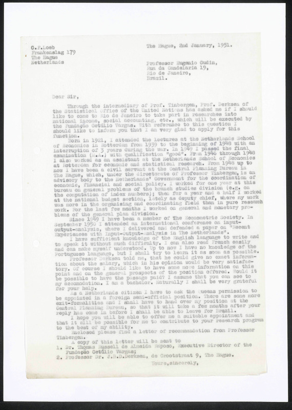 Letter to Eugenio Gudin